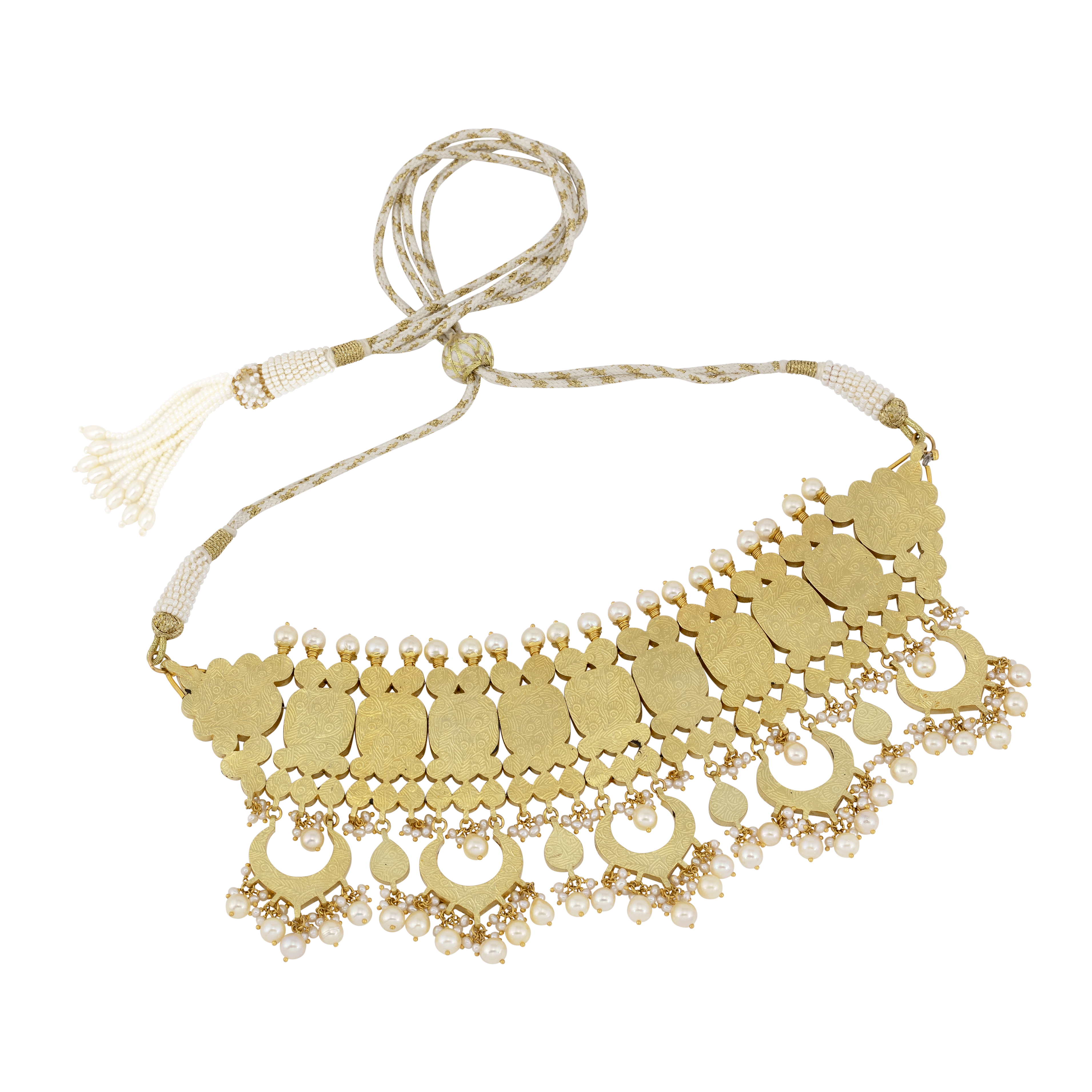 Regal Polki and Pearl Choker Necklace